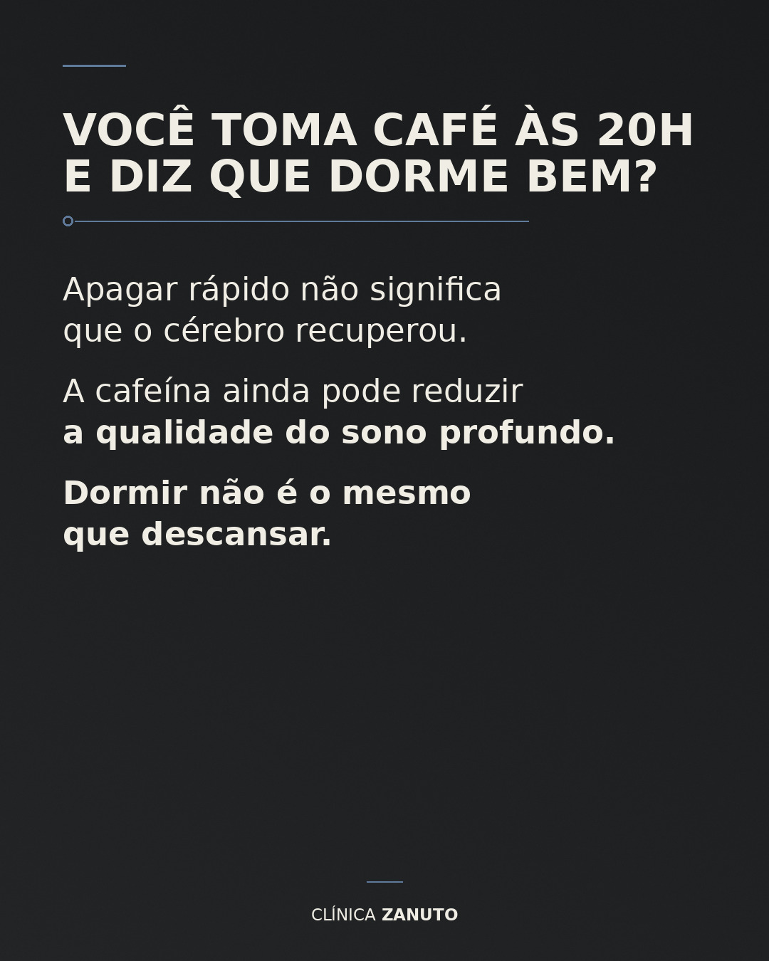 Cafeína à noite: reflita sobre seu descanso